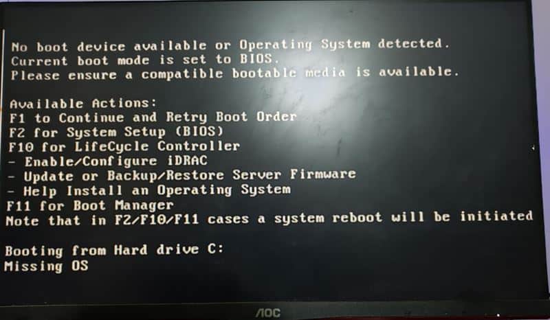 No Boot error